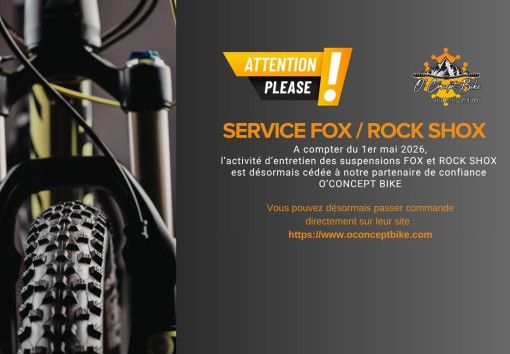 Confiez vos suspensions FOX et ROCK SHOX à O'CONCEPT BIKE